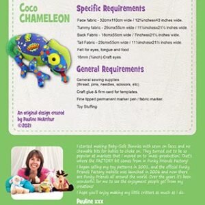 Coco The Chameleon – Funky Friends Factory Pattern