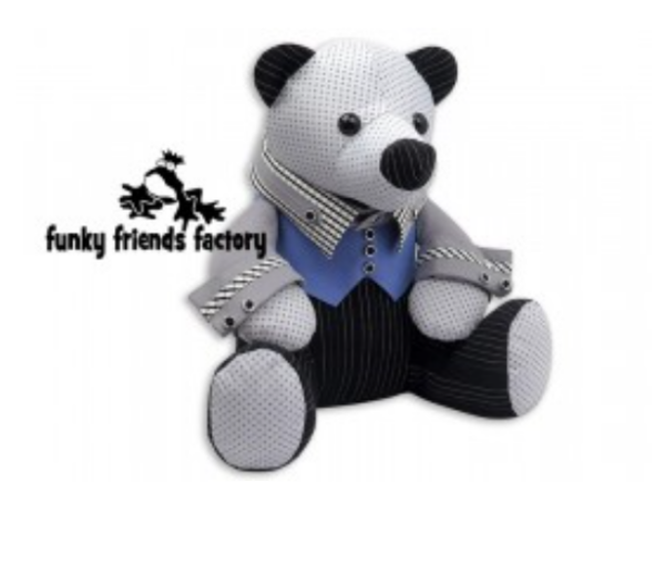 Buttons The Best Dressed Teddy Bear - Funky Friends Factory Pattern - Image 2