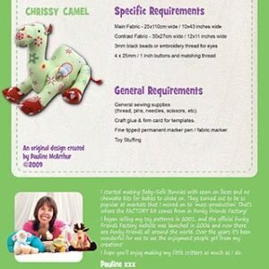 Chrissy The Camel- Funky Friends Factory Pattern