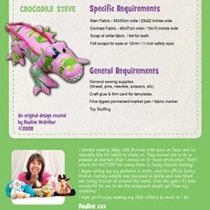 Crocodile Steve – Funky Friends Factory Pattern